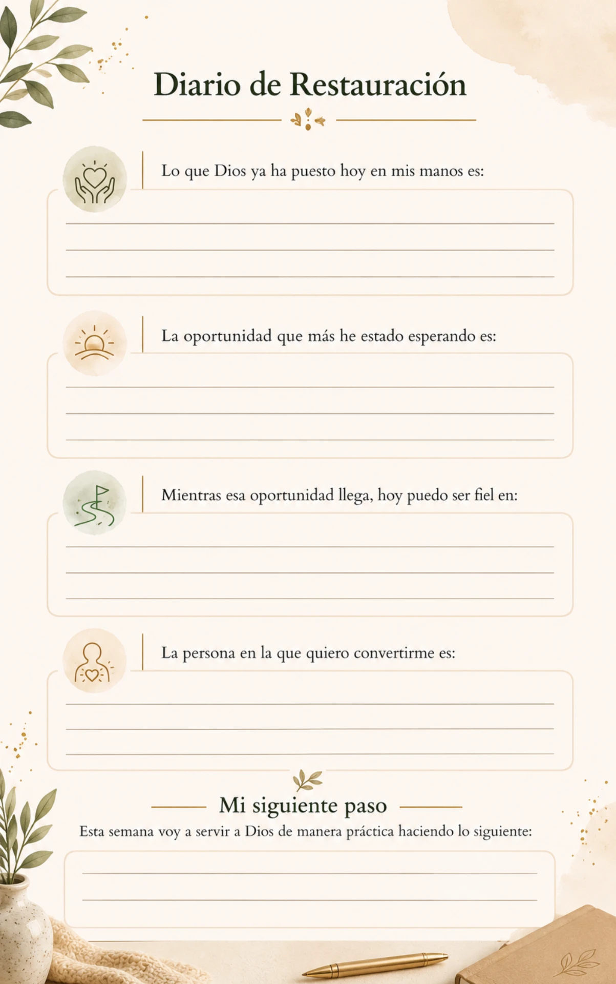 Página del libro: Diario de Restauración